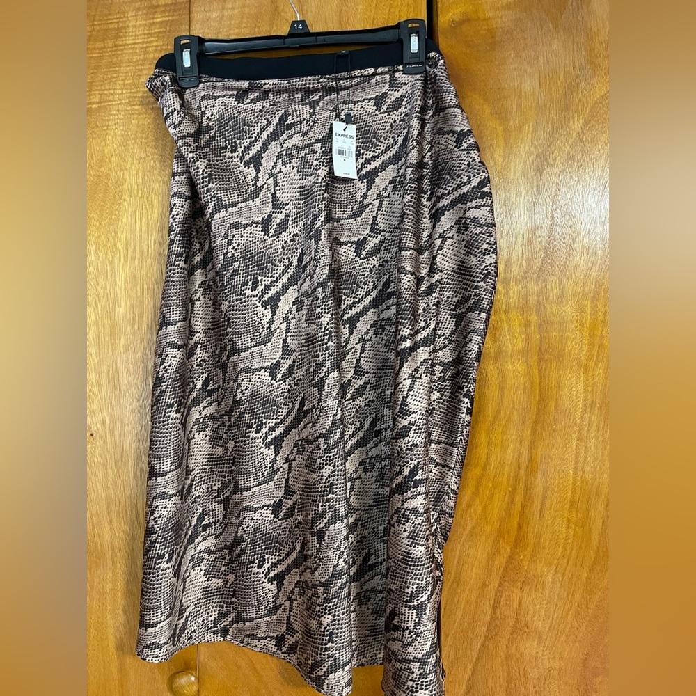 Express Animal Print Midi Skirt- new with tags